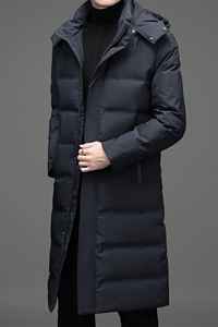 中青年男士冬季新款连帽羽绒服商务休闲长款外套男装SW0827-P355图片