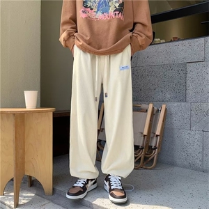 美式街头灯芯绒休闲长裤条纹宽松运动直筒抽绳阔腿裤潮GK826-p35图片