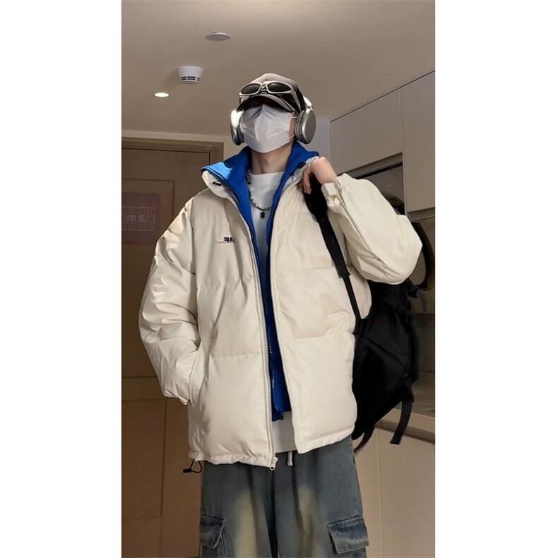 冬季皮棉衣男加厚连帽假两件男士棉服潮棉袄青年A266-P02-P100图片