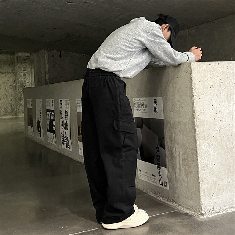 902-107-P48100棉工装休闲裤全棉松紧腰搭配卫衣夹克针织衫毛衣，男装夹克，星座902A