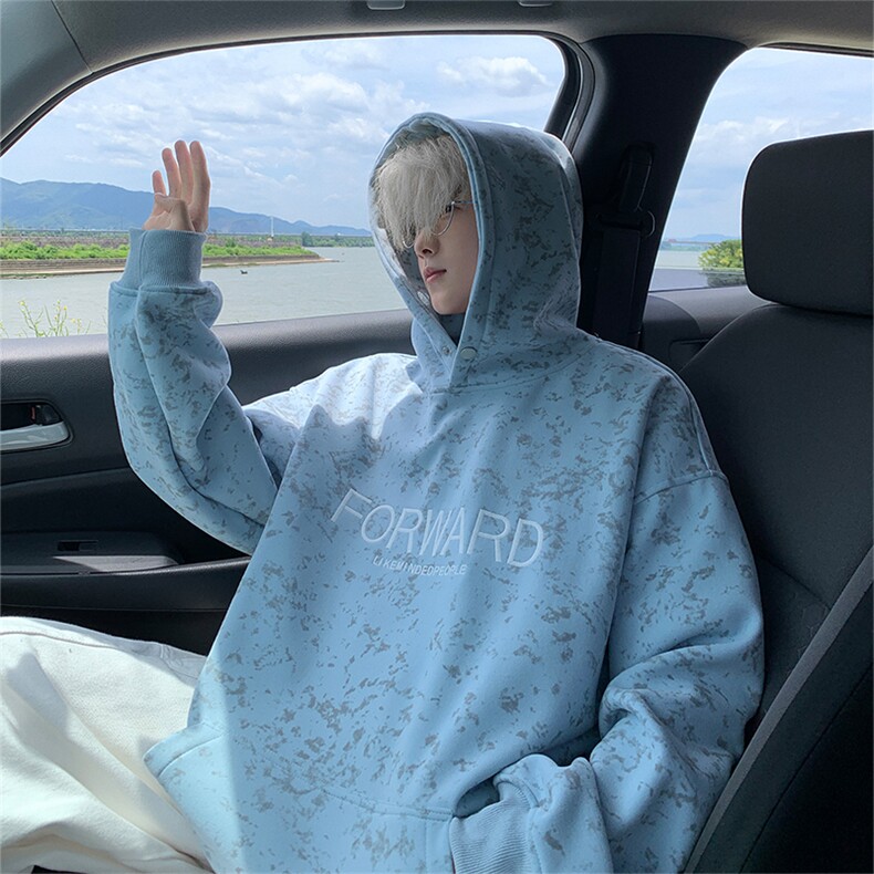 秋季扎染重磅420克连帽卫衣男B219A-ZL2502-P65加绒P70控98,男装卫衣,电商B219A