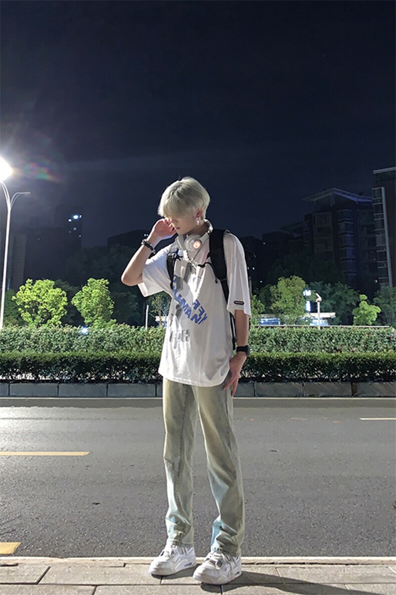 已授权美式复古vibe裤子高街水洗黄泥染牛仔裤控78,男装牛仔裤,星座310A-4