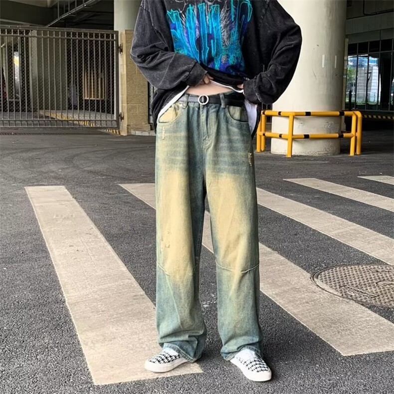 青春流行ins男直筒水洗牛仔裤 N1061 P40图片