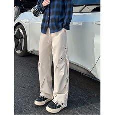 加绒加厚美式高街工装伞兵裤宽松直筒休闲裤KZ86-P53，男装工装外套，星座308B-2