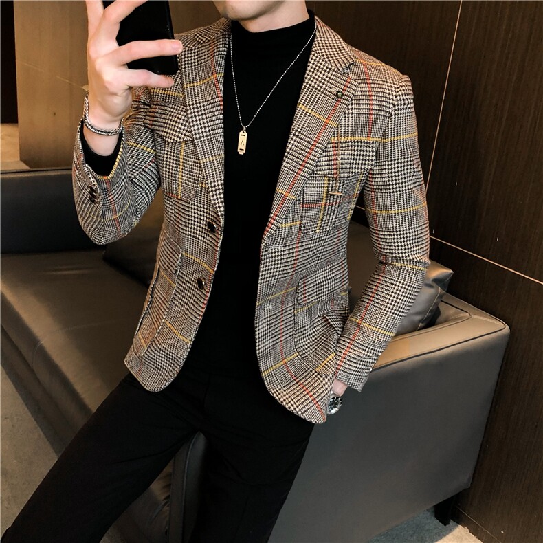 秋冬夹克西装单西修身休闲男士 西服 A236-XZ-193-P130图片