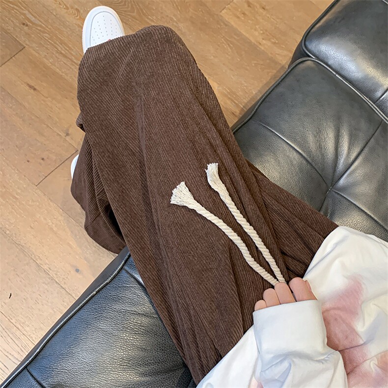 8XL-M特大码秋季新款垂感休闲裤男宽松直筒裤男裤拖地裤K942P40图片