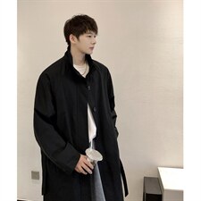 2026港风英伦单排扣腰带风衣男大码M-5XL中长款男FY77916P95控148，男装风衣，星座227-7