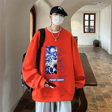 控38简约帅气百搭长袖t恤男大码卫衣T4290-P25加绒款-P35，男装卫衣，电商A040