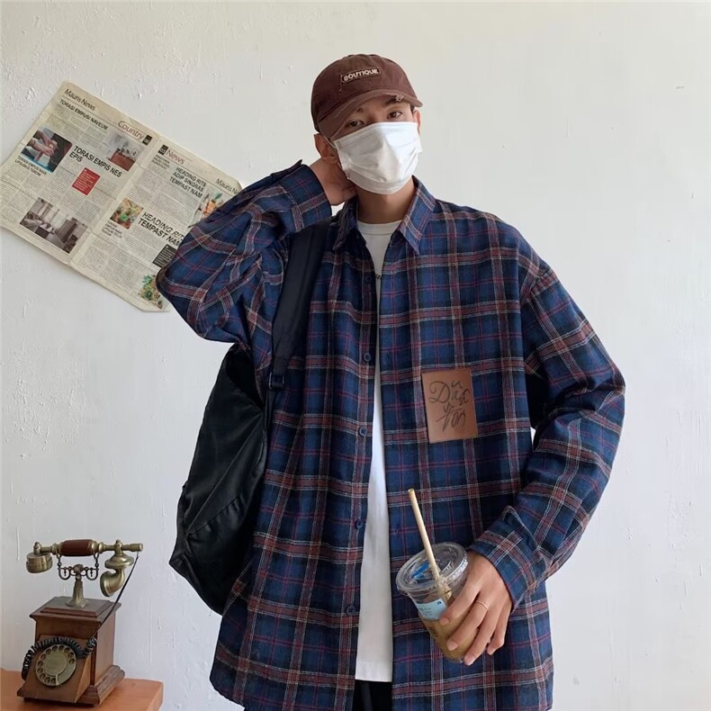 衬衫标准潮潮流原宿慵懒夏季五分袖简约日常青春流行气质,男装衬衫,星座716-3