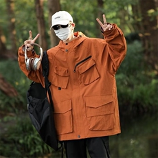 机能工装冲锋衣夹克男秋季潮牌炸街山系户外连帽休闲外套J1063，男装夹克，星座1116A-1（原606A）