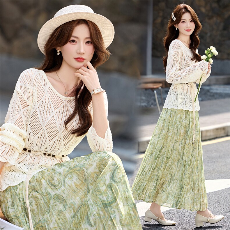 现货2026年春夏季新款时尚波西米亚风半身裙套装，女装套装/套裙，盈茜