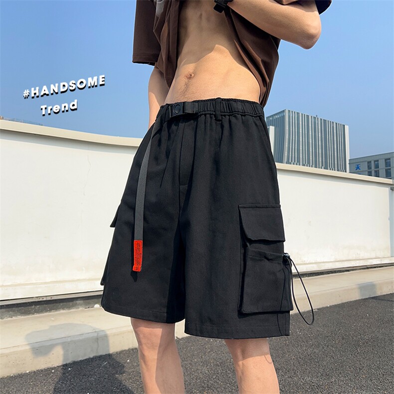 X2408-TP27控价48 高街大口袋装饰工装裤美式机能夏季薄款伞兵裤图片