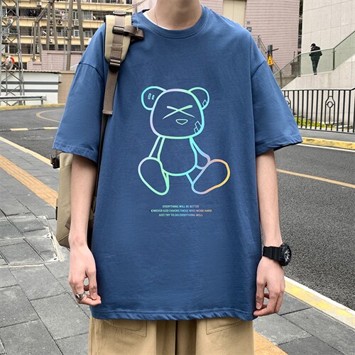 DX17139-P20纯棉短袖t恤男大码半袖打底衫宽松体恤衫港风，男装T恤，电商A040
