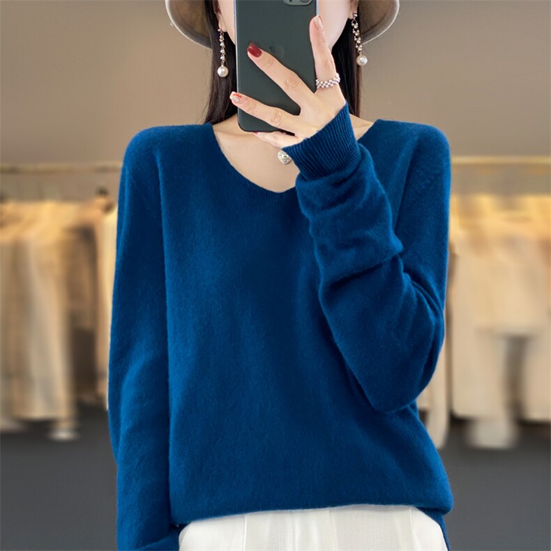 秋冬新款羊毛衫女堆堆高领卷边宽松亮丝毛衣针织羊绒打底衫,针织衫/毛衣,大美人高端店