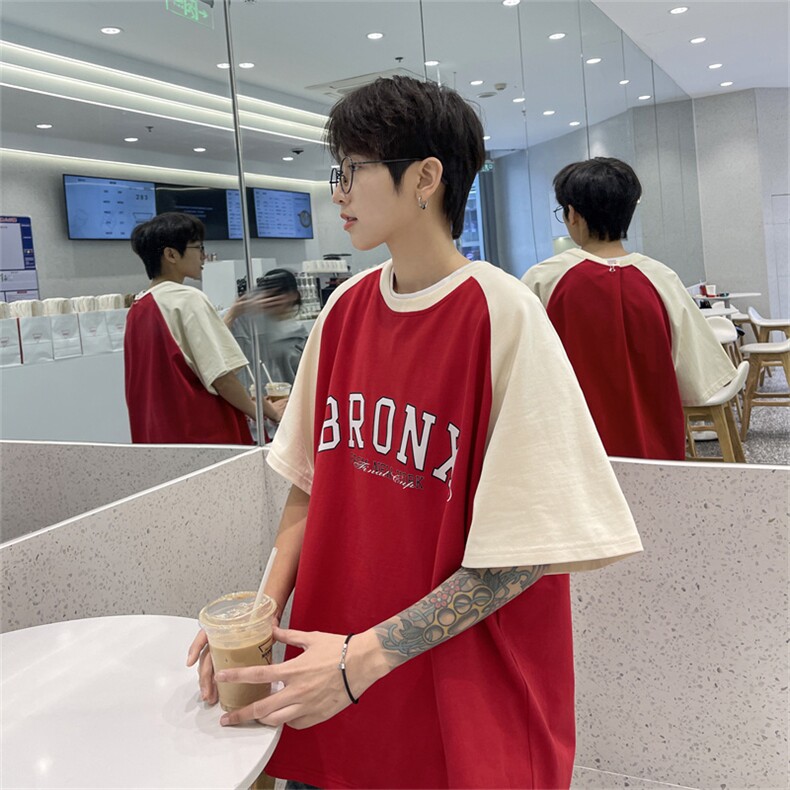 夏季230g重磅全棉撞色圆领短袖T恤PDT2335-P30控48,男装T恤,电商B370