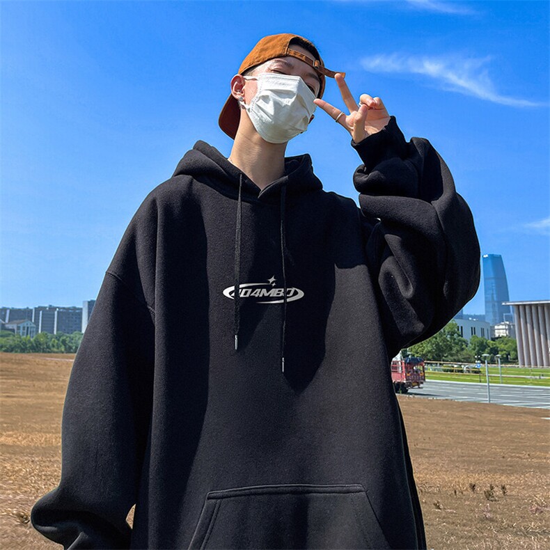 抖音得物供货可提供视频秋冬重磅美式宽松连帽卫衣DL2322,男装卫衣,电商A486