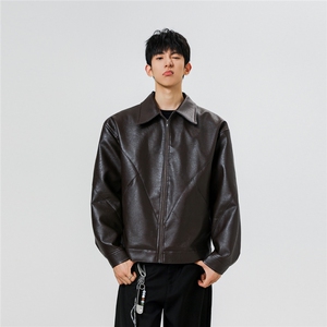 2026春季新款翻领拼接皮衣夹克JK917-特批70控118图片