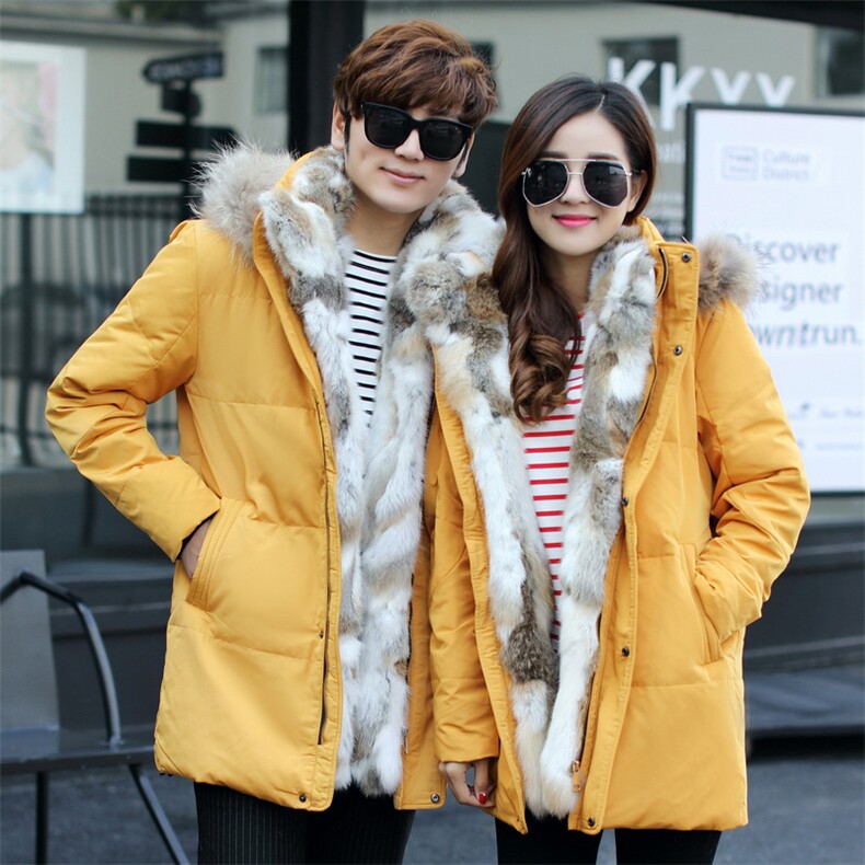 2020电商B247冬季新款情侣款大毛领加厚外穿情侣款潮流MY828，男装羽绒服，电商B247