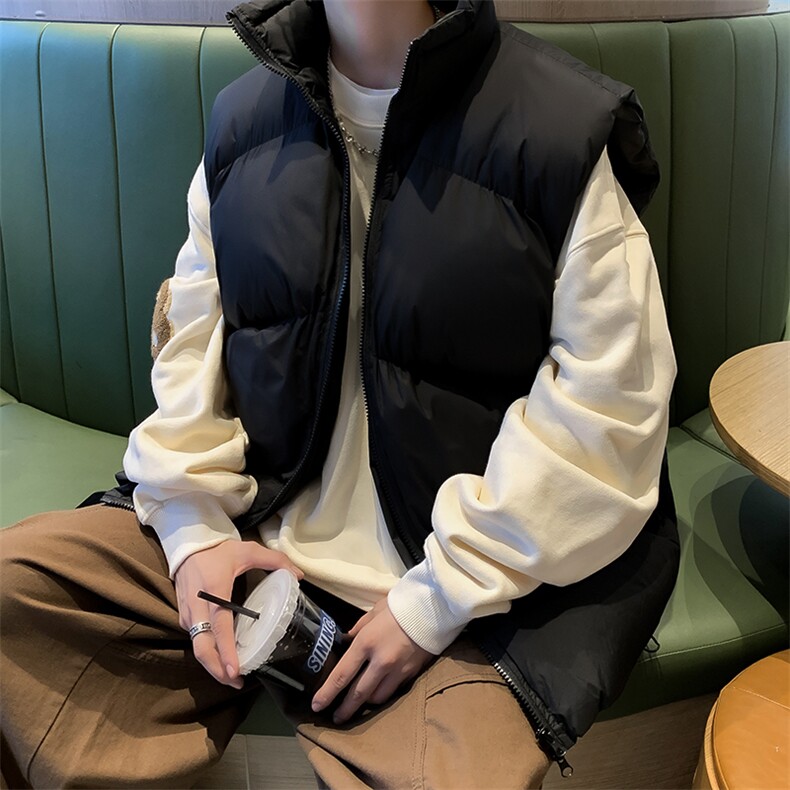 加绒加厚冬款男高领马甲棉衣背心无袖保暖休闲外套MJ36 P55图片