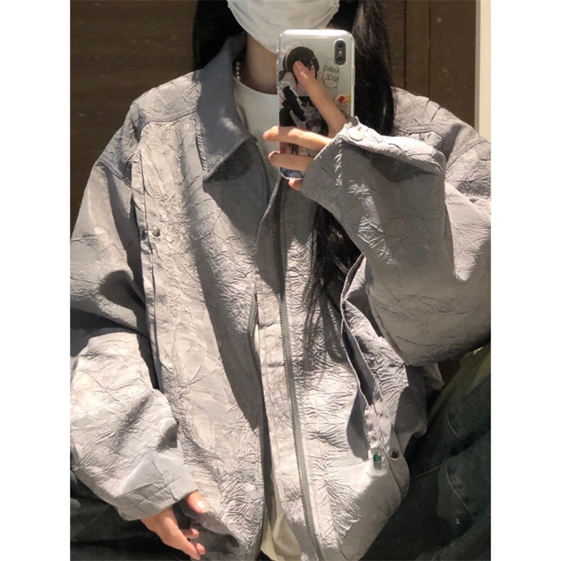 【有货】cleanfit短款褶皱外套男款春秋高级感痞帅夹克W186LL-P72,男装夹克,星座1007（原301D）