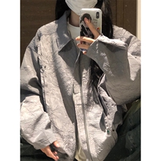 【有货】cleanfit短款褶皱外套男款春秋高级感痞帅夹克W186LL-P72，男装夹克，星座1007（原301D）