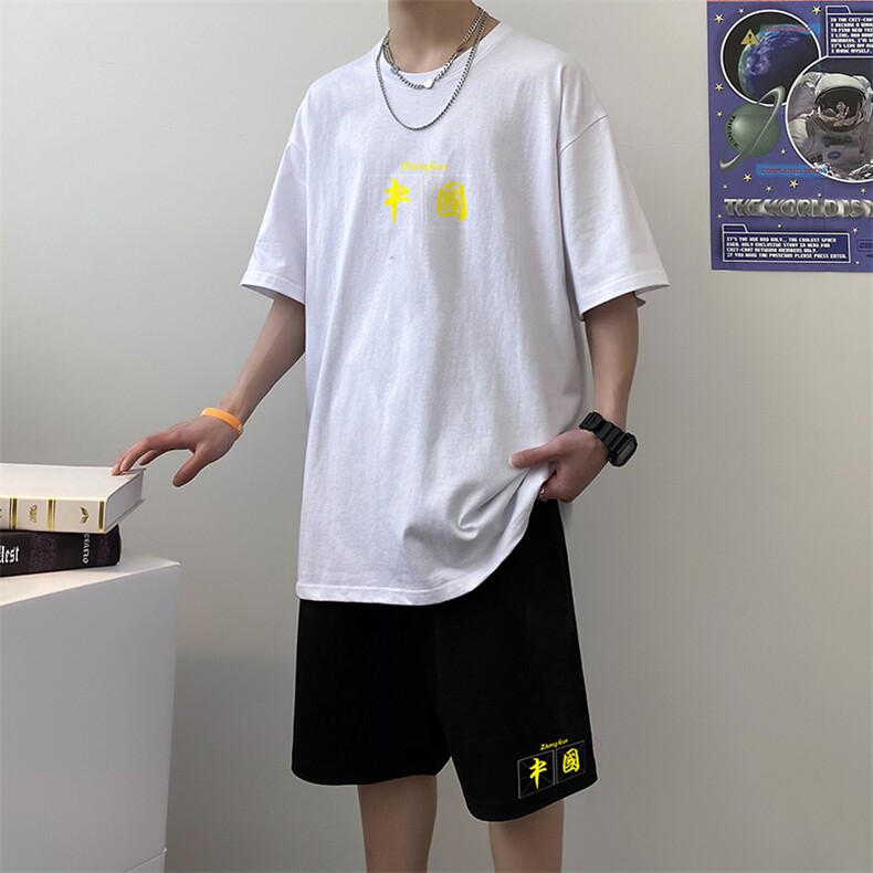 夏季t恤男短袖宽松时尚韩版简约休闲半袖体恤男A161-2-TZ09-P50,男装休闲套装,电商A161-2