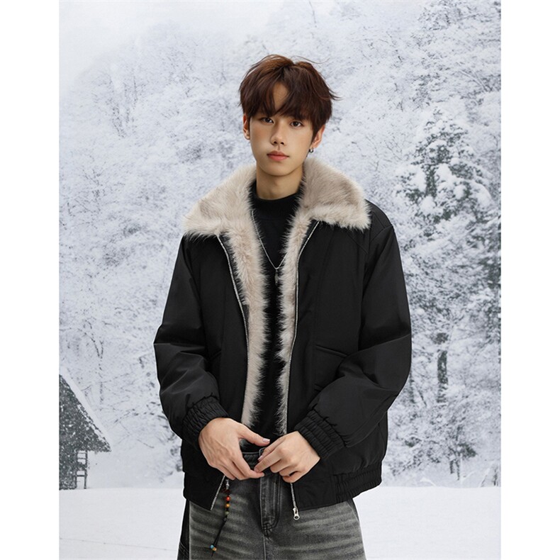 雪景毛领座山雕冬季新款美式潮牌加厚棉衣男百搭棉服-A2343P99,男装棉衣,电商B241