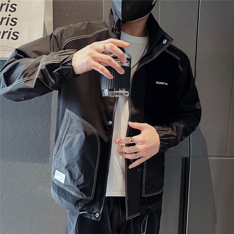 312A-8011-P1152025春装社会小伙夹克外套男休闲潮流韩版上衣A,男装夹克,星座312A-5