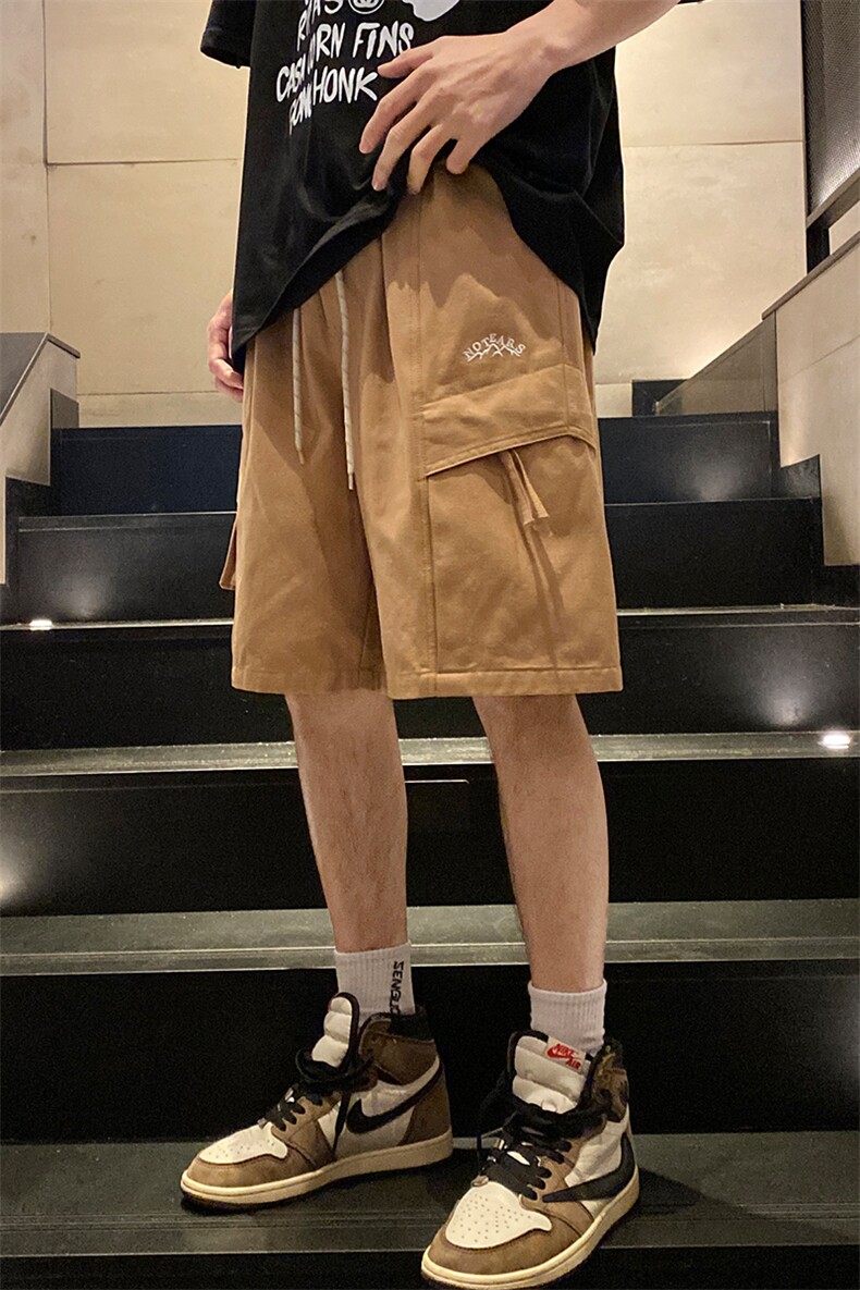 2024夏季新款港风宽松大口袋工装短裤五分裤DK2308-P55,男装休闲裤,星座914-3