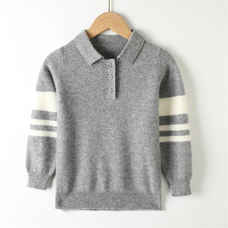 秋冬儿童羊绒衫时尚百搭通勤简约休闲童装POLO领，童装儿童羊绒衫，亚东羊绒制品