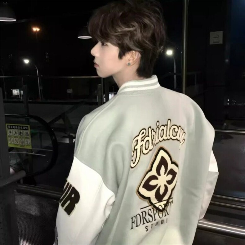 【有货】DJKV82-P68美式复古字母刺绣棒球服外套春季2026新款夹克,男装夹克,星座603-2