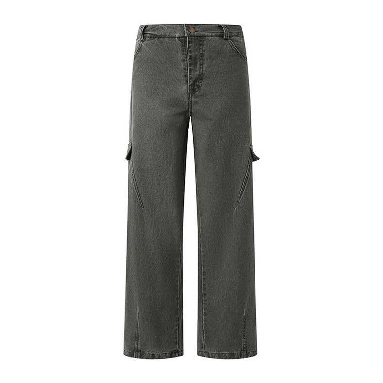 25年春纯棉洗水休闲裤宽松工装裤3D平铺图现货C323-1-C7809-TP55，男装休闲裤，电商C323-1