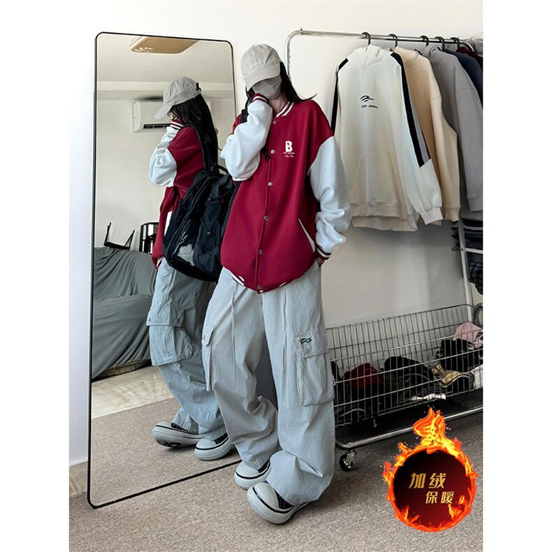 抖音得物高品质重磅全棉二开 360克立领棒球服开衫卫衣外套 1204图片