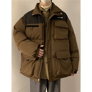 日系工装大口袋拼色棉衣ZM080-P135控165图片