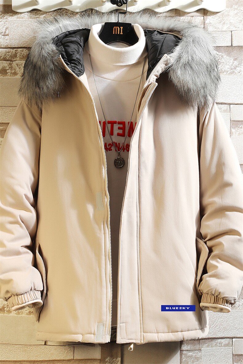 MM48202-P130冬季大毛领衣男士大码加厚袄男服砖墙,男装棉衣,电商A040A