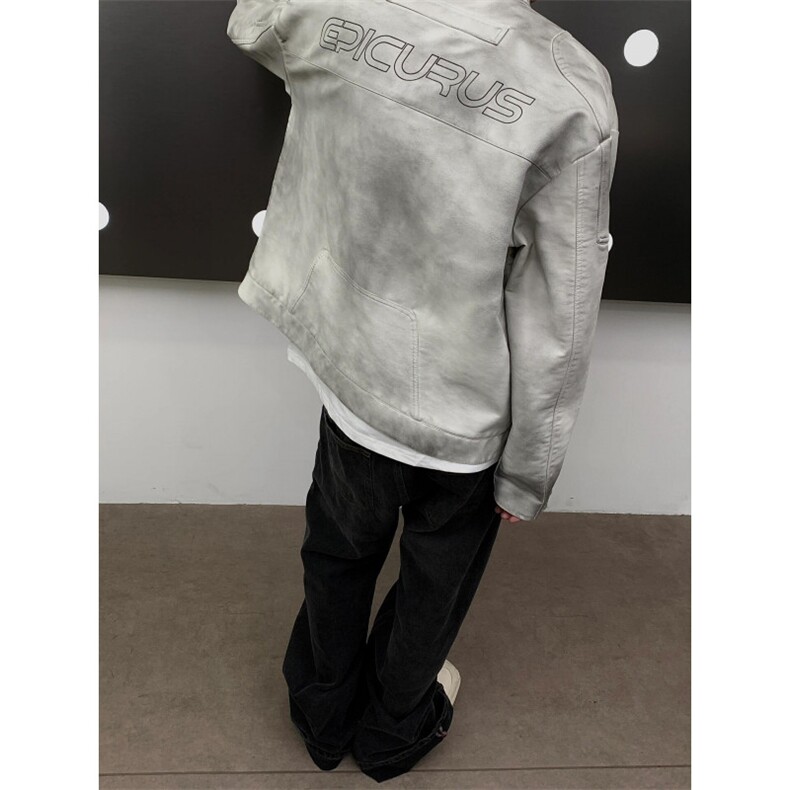 网络图现货皮衣外套新款廓形宽松机车皮夹克RHT115-P95,男装夹克,星座1005-6
