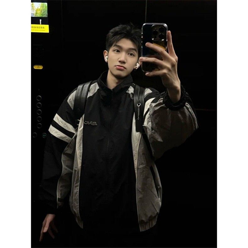 706-JK219-P85特P春季美式复古解构撞色机能飞行夹克运动外套,男装夹克,星座706