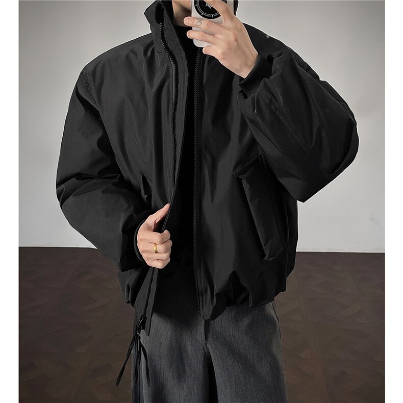 冬装 美式立领雪粒棉面包服短款情侣宽松棉服外套男H1169 特P100图片