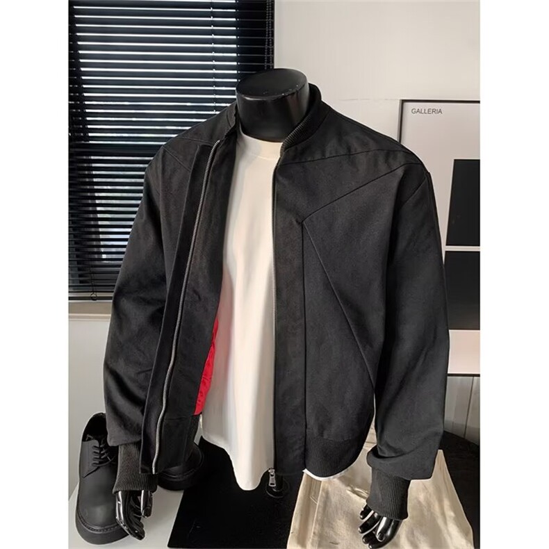 R3006-P582025春装新款男士春秋季立领夹克简约潮流外套上衣,男装夹克,电商B323A
