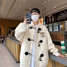 美式复古宽松棒球服外套女春秋款高级感翻领牛角扣夹克900/P58，男装夹克，星座506