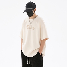 wassuphappy麂皮绒短袖t恤男夏季薄款宽松大码青少年休闲五分袖，男装T恤，星座109-1