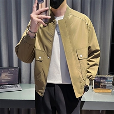 社会小伙秋装新款男时尚工装夹克男店主外套JK81B-P78控128黑色，男装夹克，星座301B-1