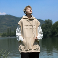 高点击大码秋季重磅高品质时尚潮流坎肩连帽卫衣JF32-特P55控78，男装卫衣，电商A422-1