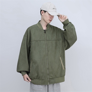 模特图新款麂皮绒飞行夹克男春秋美式复古工装618A-WT1019-P70图片