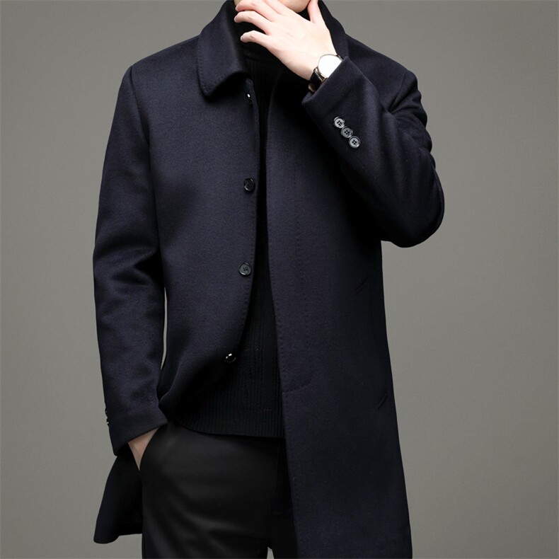 2023冬季休闲羊毛大衣中年男爸爸装冬季中年时尚外套YYN1807-P245，男装毛呢大衣，电商B212（原钱塘6029）