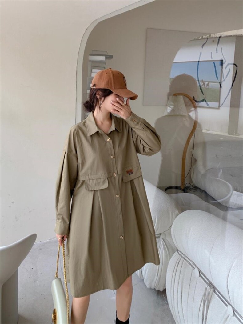 爱美欧，秋装现货，韩版衬衣连衣裙，女装连衣裙，爱美欧
