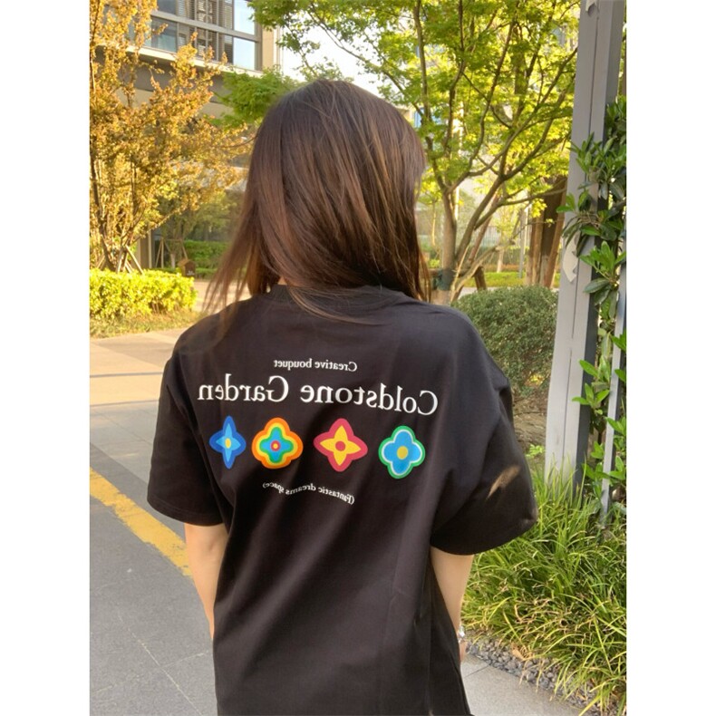 H0641-P35后包拉肩夏季短袖印花t恤女，女装T恤，星座617A-2