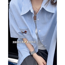 B221美式ins港风宽松薄款条纹短袖衬衫SY2556-特P35控59，男装衬衫，电商B221