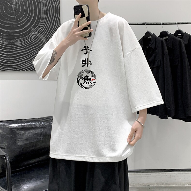 Q11070-P30 春夏季七分袖t恤男大码五分袖男短袖中袖   大皂风图片