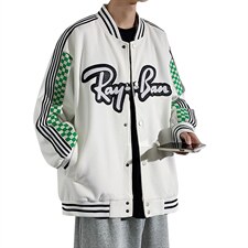 秋季潮牌棒球服男女潮流港风学院风华夫格夹克外套模J203-P75，男装夹克，星座815-2